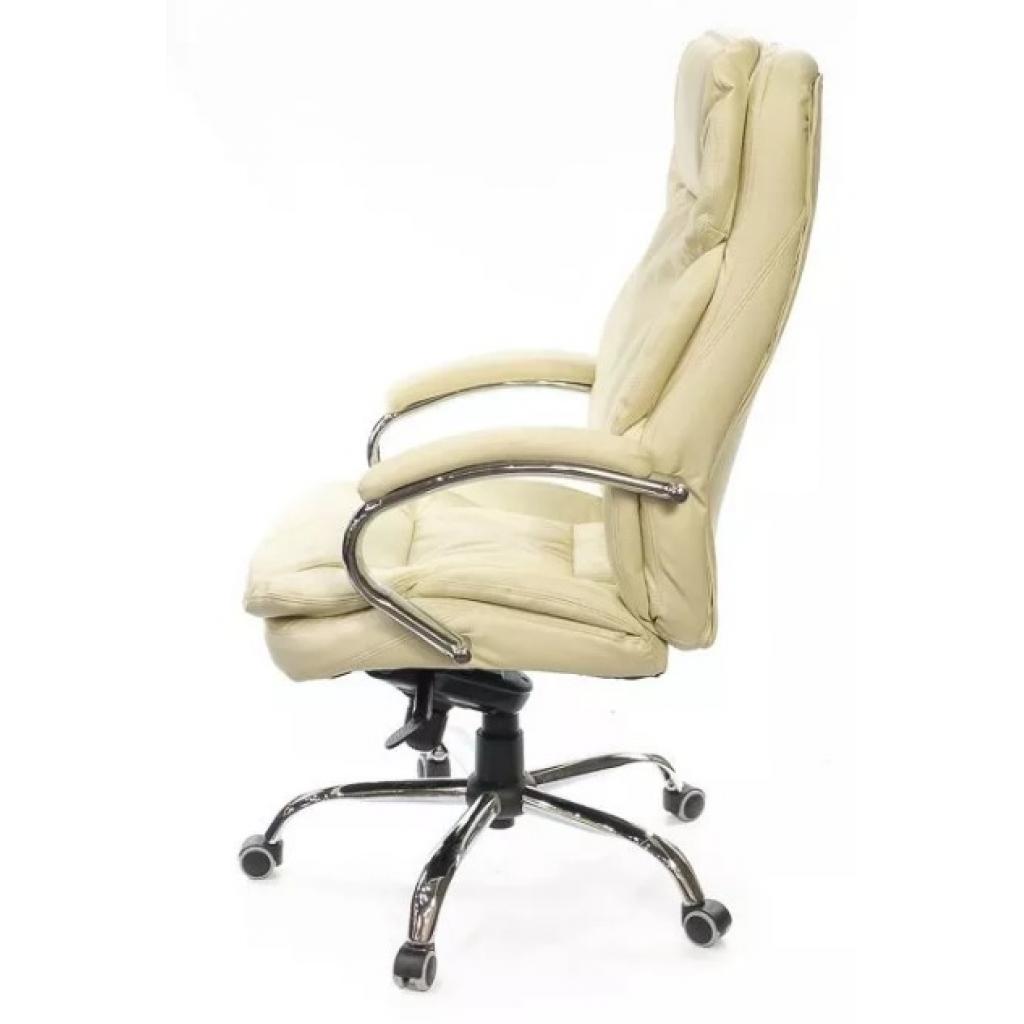 Офісне крісло Аклас Тироль CH MB кожа натур. бежевое (12443) - зображення 3