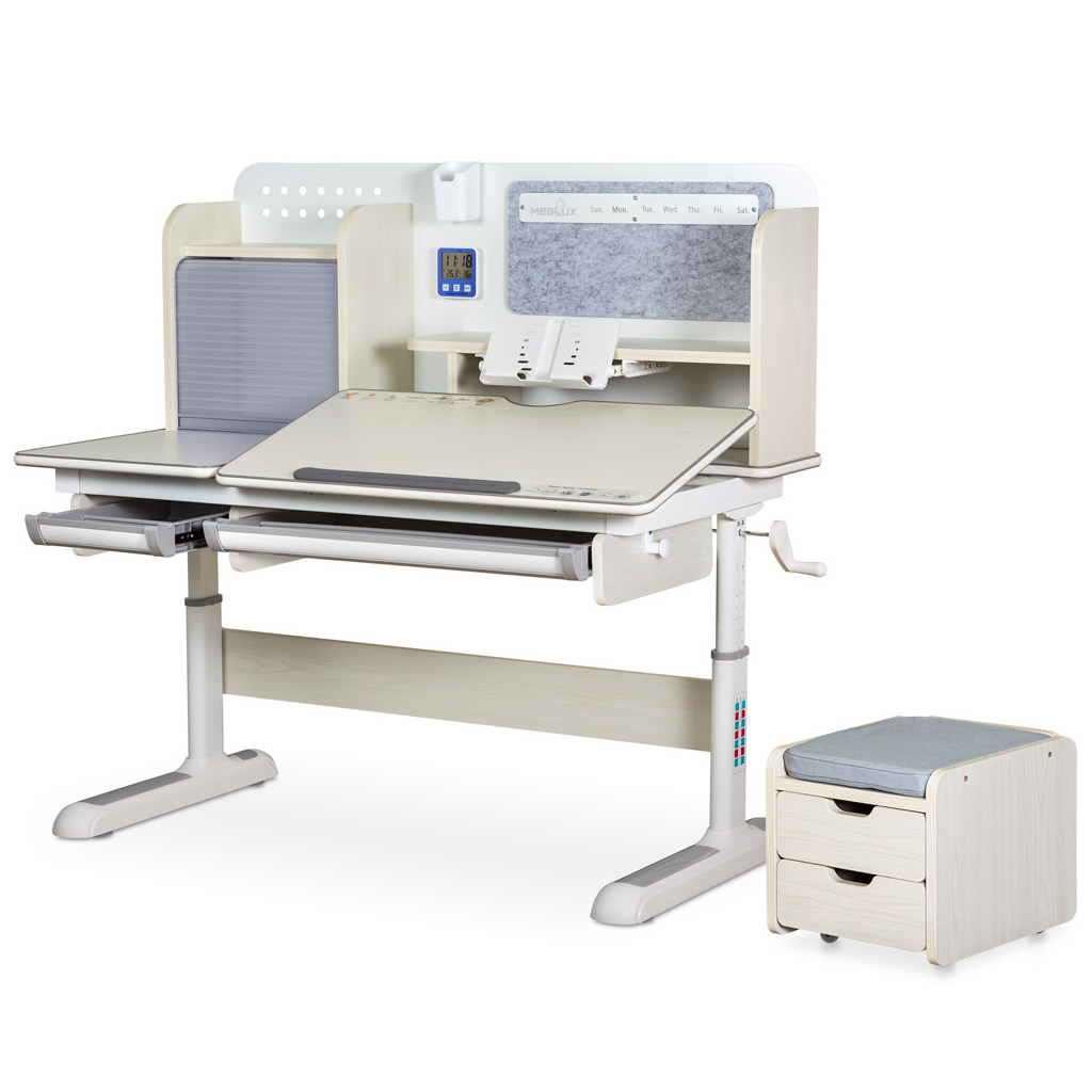 Парта Mealux Winnipeg Multicolor Plus MG Grey (BD-630 MG з тумбою) - зображення 1