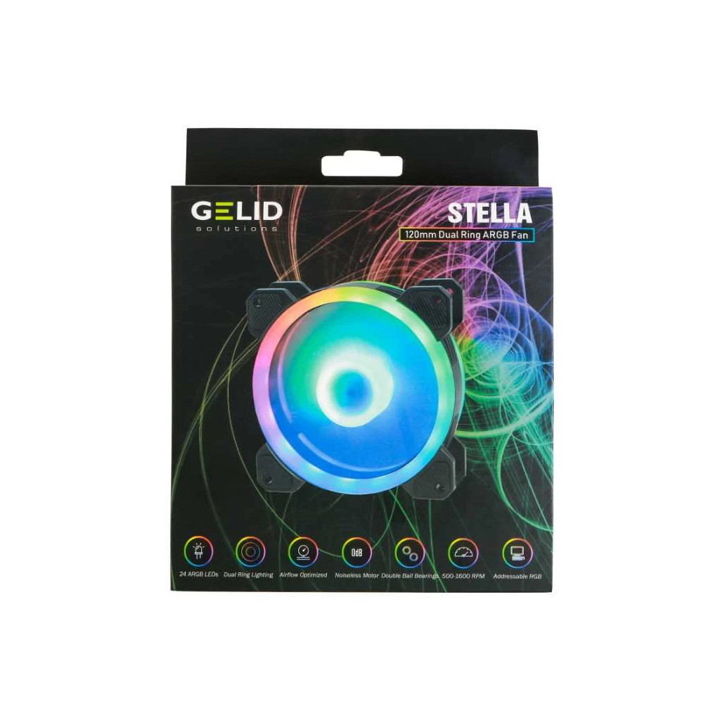 Кулер до корпусу Gelid Solutions Stella ARGB 120mm (FN-STELLA-01) - зображення 3