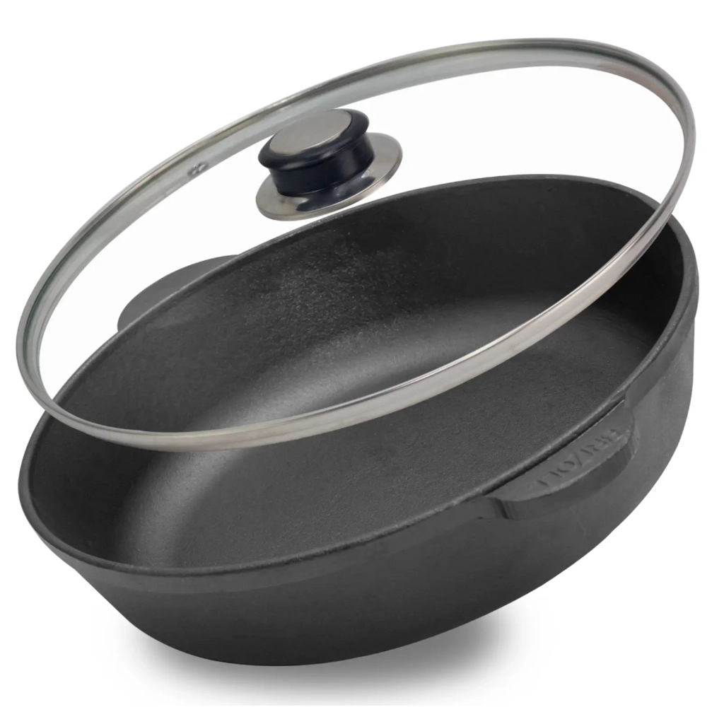 Сковорода Brizoll Monolith чавунна зі скляною кришкою 240х60 мм (M2460U-6) - зображення 2