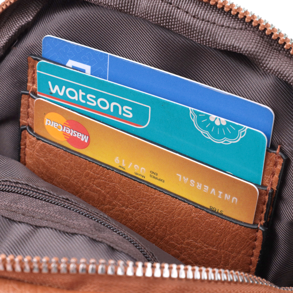 Сумка Vintage Жіноча через плече з екошкіри з акцентом на текстильну лямку Руда (22780) - зображення 7