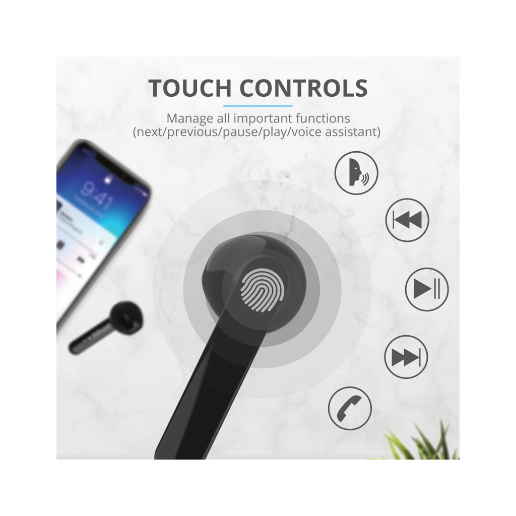 Навушники Trust Primo Touch True Wireless Mic Black (23712) - зображення 11