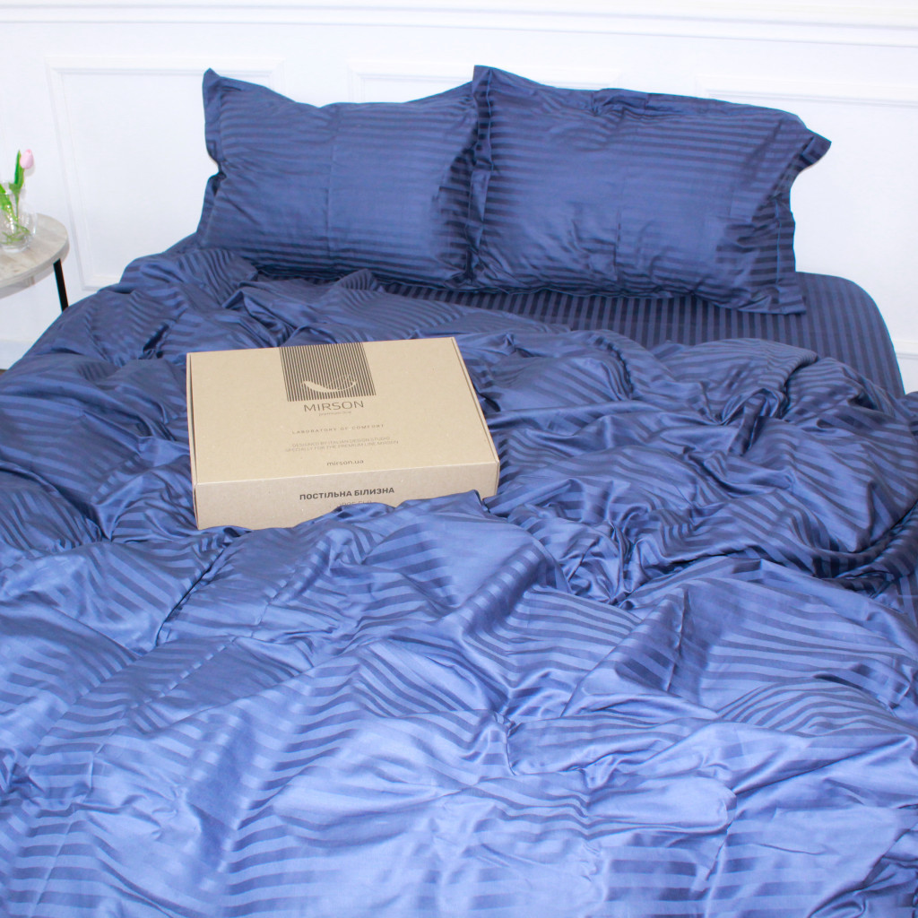 Постільна білизна MirSon Satin 30-0020SmokyBlue 160х220 Сімейний (2200005255384) - изображение 5