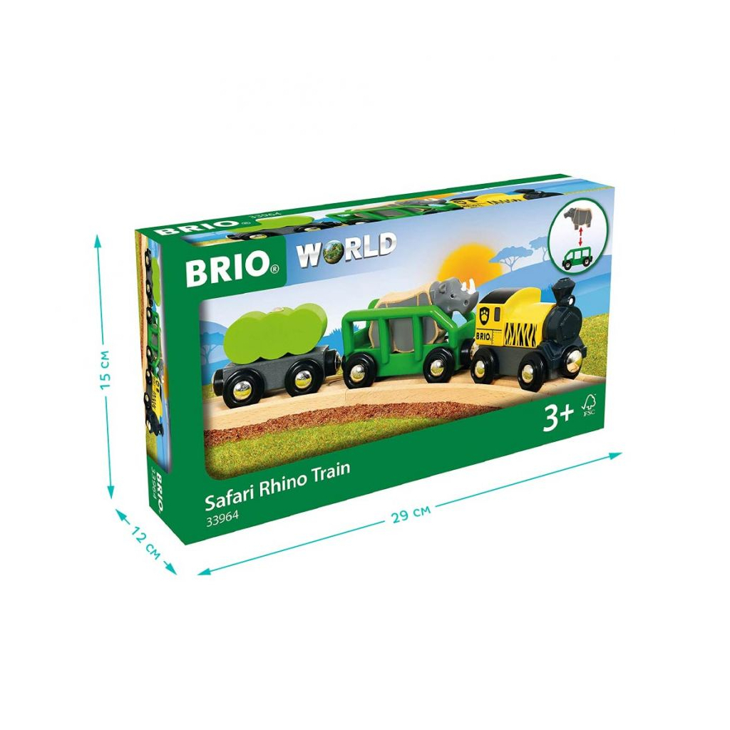 Залізниця Brio Потяг носоріжки Сафарі, 5 елементів (33964) - зображення 5