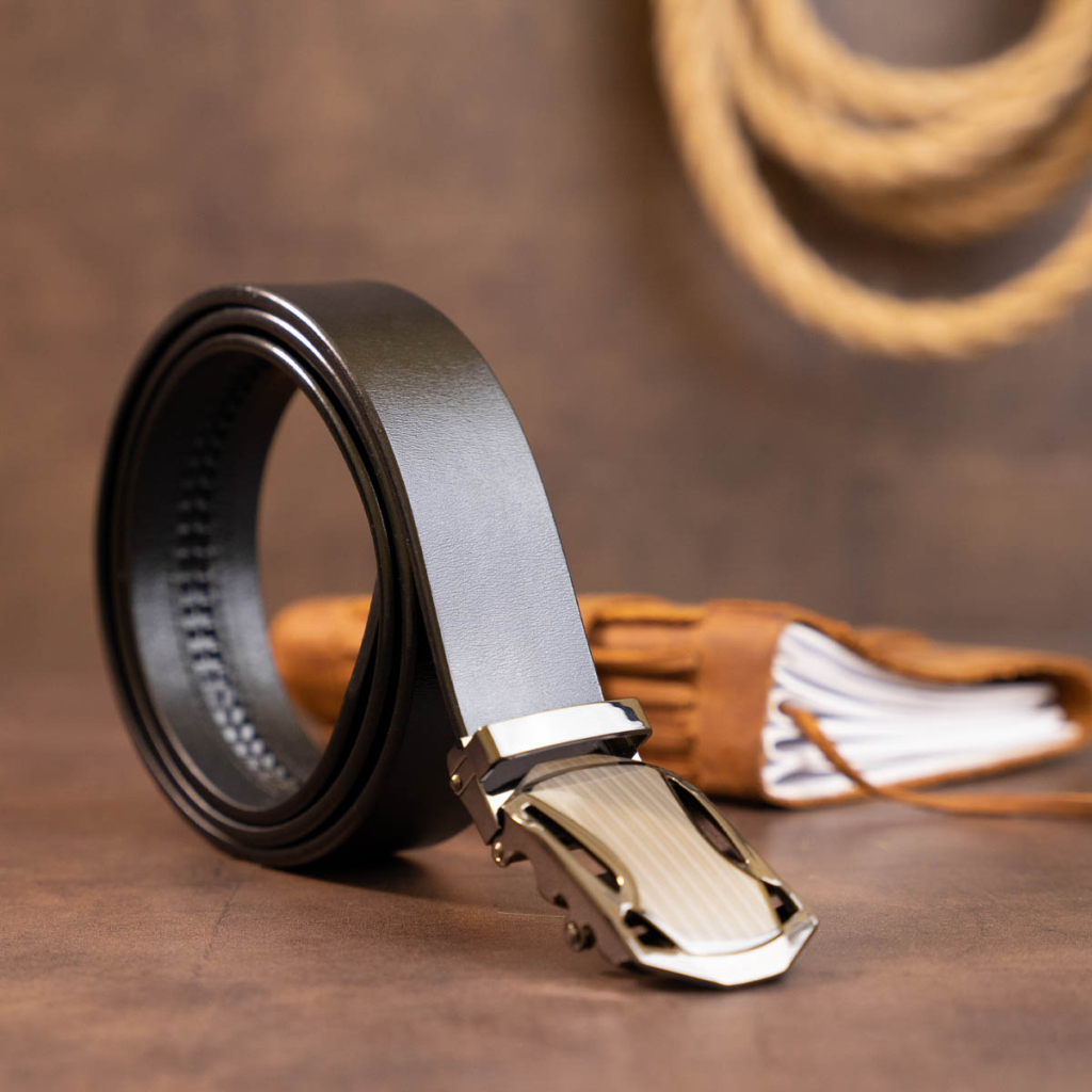 Ремінь Vintage Чоловічий з пряжкою автомат Чорний (20355) - зображення 9