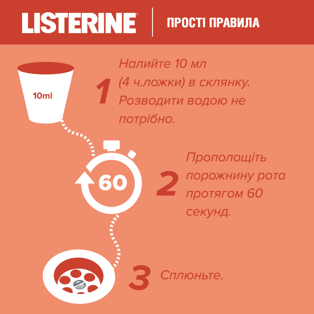 Ополіскувач для порожнини рота Listerine Smart Rinse Ягідна свіжість 500 мл (3574661787190) - изображение 11