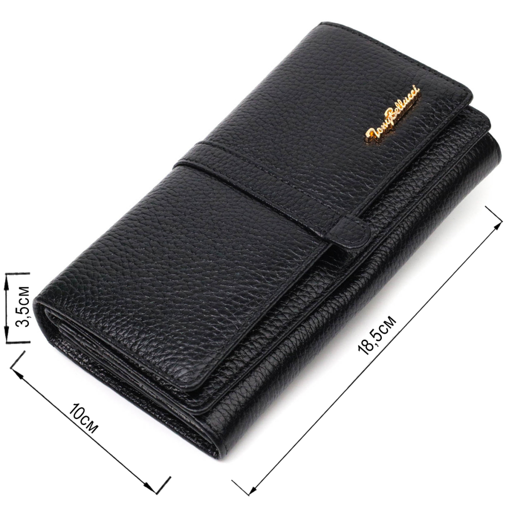 Гаманець Tony Bellucci З натуральної шкіри Чорний (21961) - зображення 3