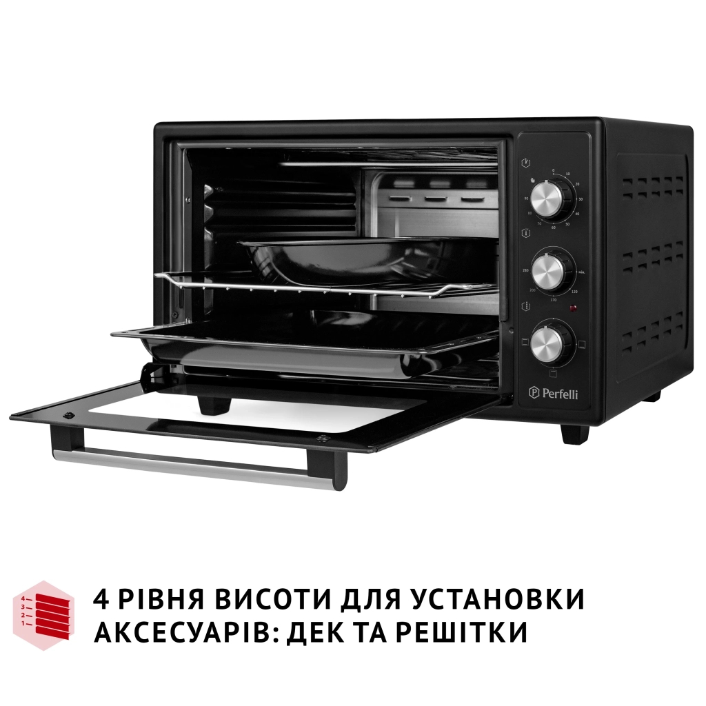 Електропіч Perfelli CLASSIC 37 BLACK - зображення 6