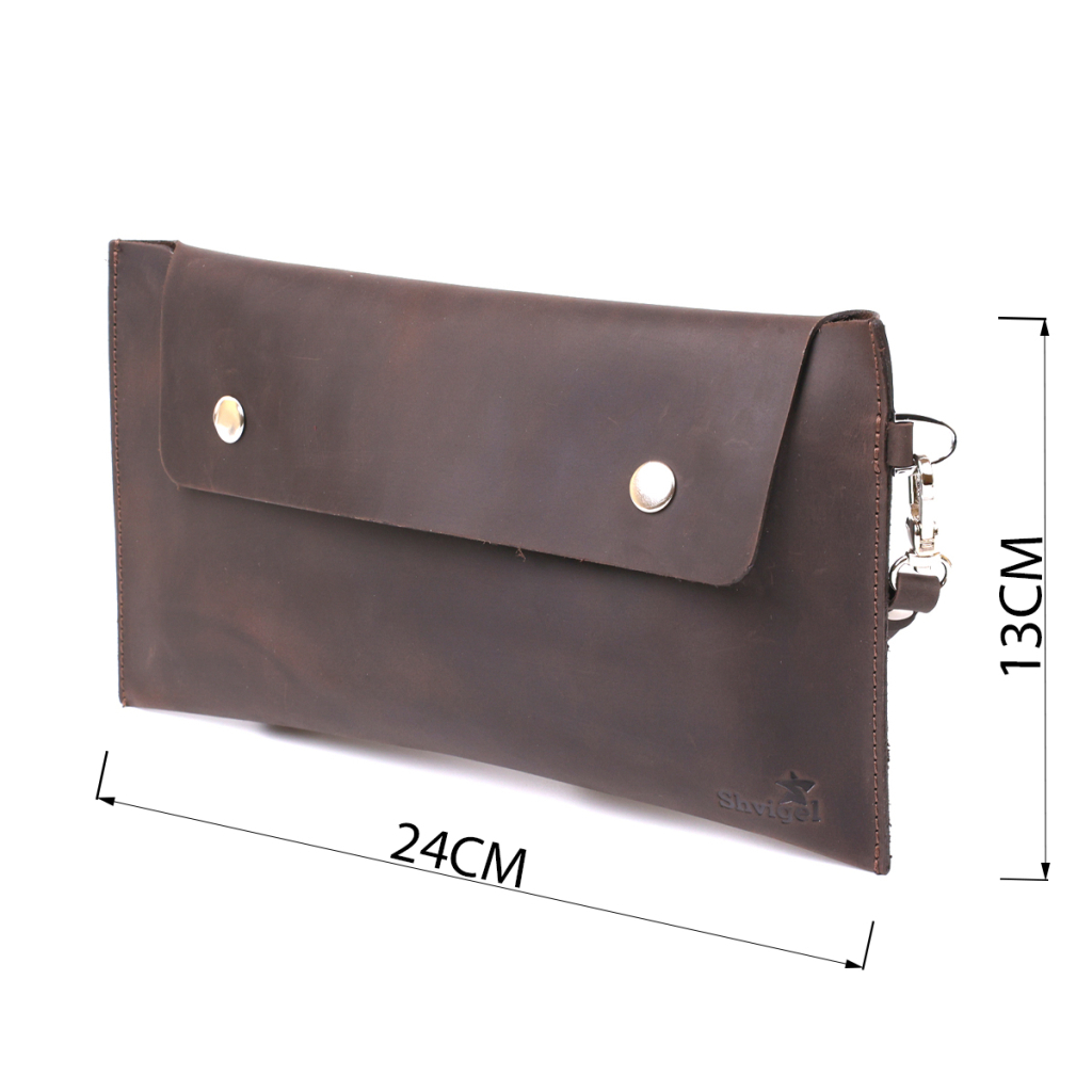 Косметичка Shvigel Шкіряна вінтажна тревел Коричнева (16428) - зображення 3