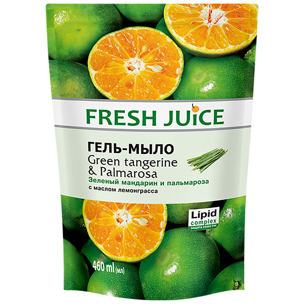 Рідке мило Fresh Juice Green Tangerine & Palmarosa дой-пак 460 мл (4823015937200) - зображення 1