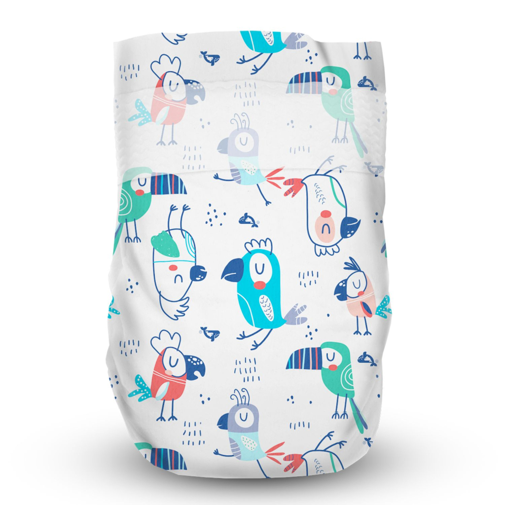 Підгузки Offspring Pat the Parrot розмір NB до 4 кг 56 шт (DP-OI-FAT-NB56P-PTP) - зображення 2