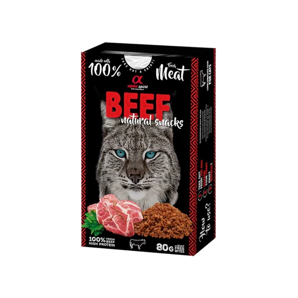 Ласощі для котів Alpha Spirit Cat Beef Natural Snacks з яловичиною 80 г (8436586311759) - зображення 1