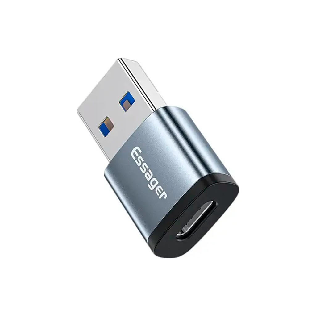 Перехідник USB 3.0 AM to USB-C F gray Essager (EZJCA-SRB0G) - зображення 2