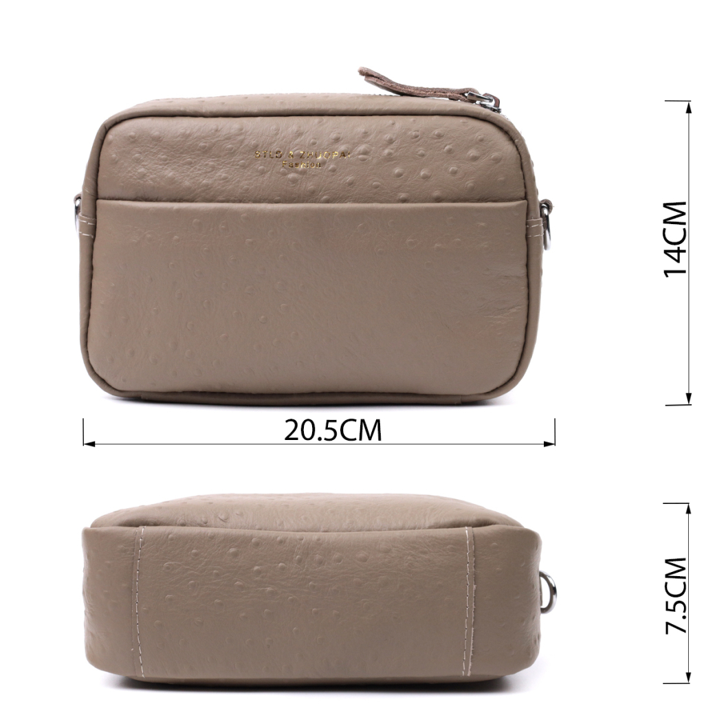 Сумка Vintage З фактурної натуральної шкіри Бежева (22662) - зображення 3