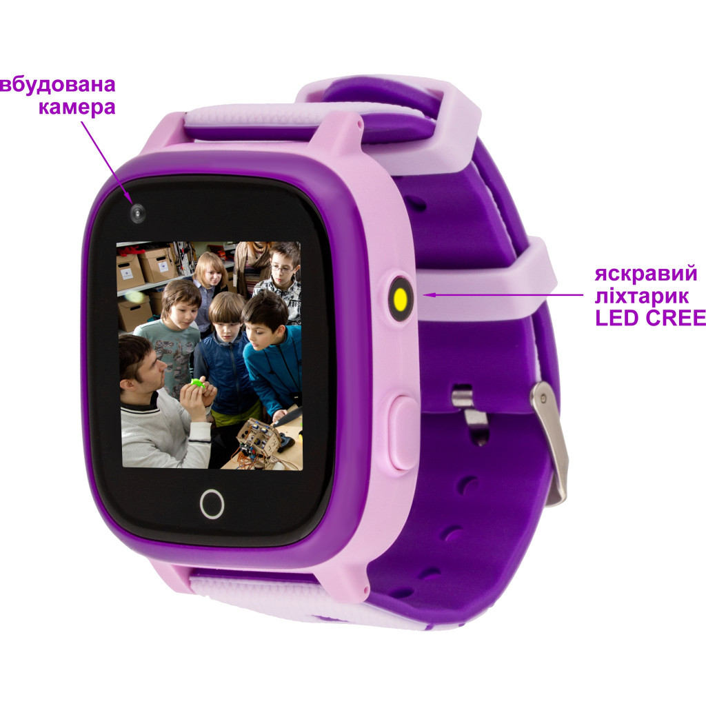 Смарт-годинник Amigo GO005 4G WIFI Kids waterproof Thermometer Purple (747019) - зображення 4
