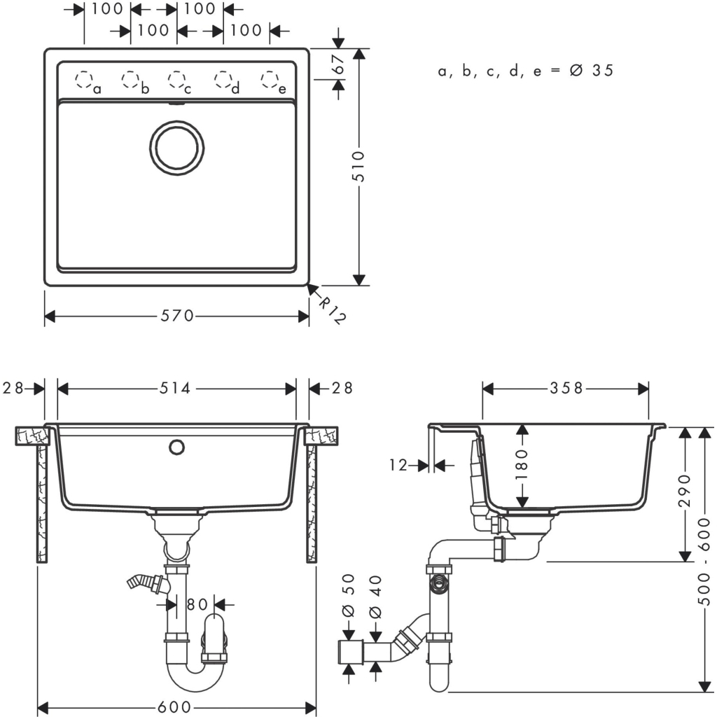 Мийка кухонна Hansgrohe S520-F510 + зміш. Talis M54 (43359670) - зображення 6