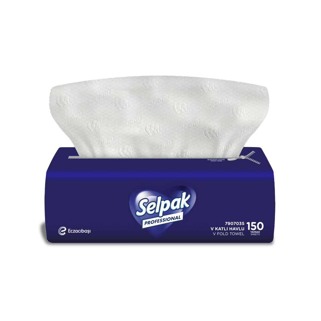 Паперові рушники Selpak Professional Premium V-складання 2 шари 150 шт. (8590530066021) - зображення 1