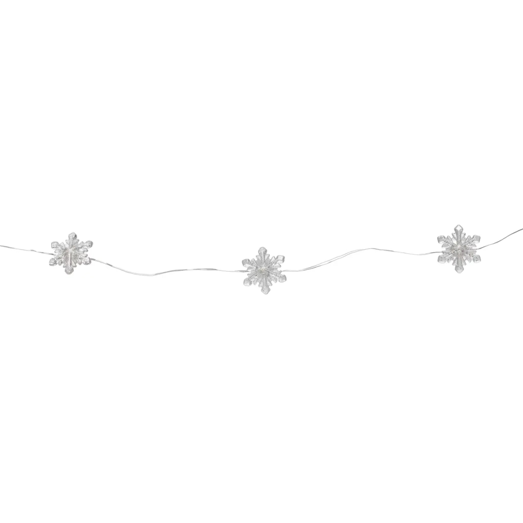 Гірлянда Chomik Сніжинки струна 2,2 м, 20 LED теплий білий, 2АА (5900779854208) - зображення 1