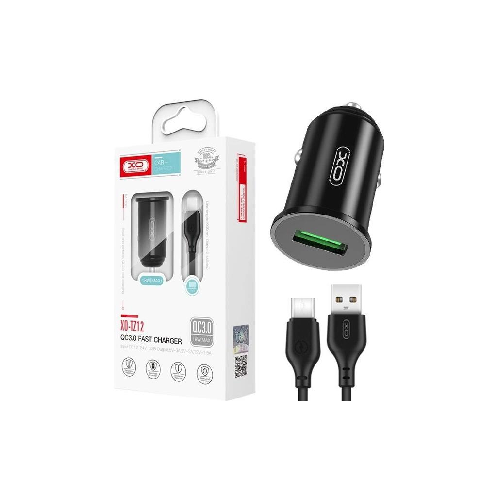 Зарядний пристрій XO TZ12 QC3.0 (1USB/18W) + USB - Type-C Black (XO-TZ12-BK) - зображення 4
