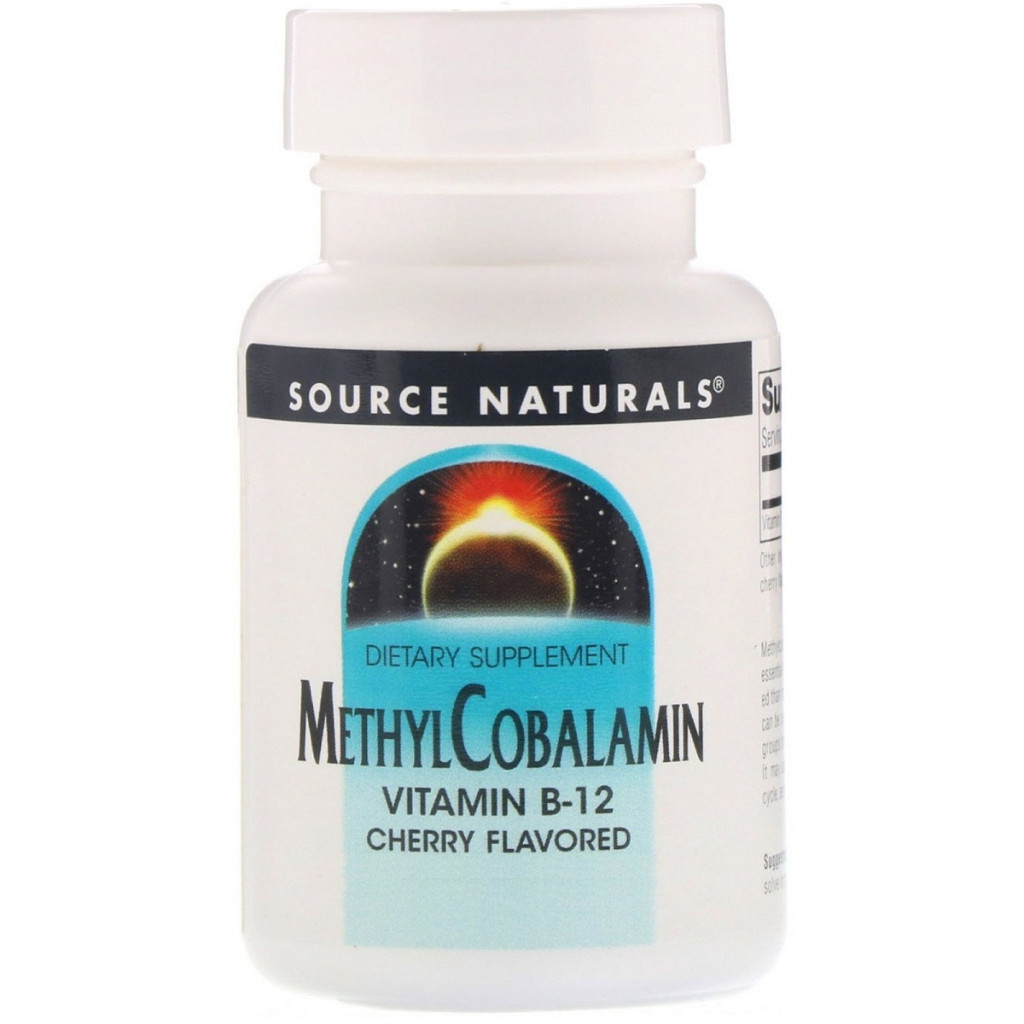 Вітамін Source Naturals Метилкобаламін, Вітамін В12, 5 мг, Смак Вишні, MethylCobalamin Vit (SN1328) - зображення 1