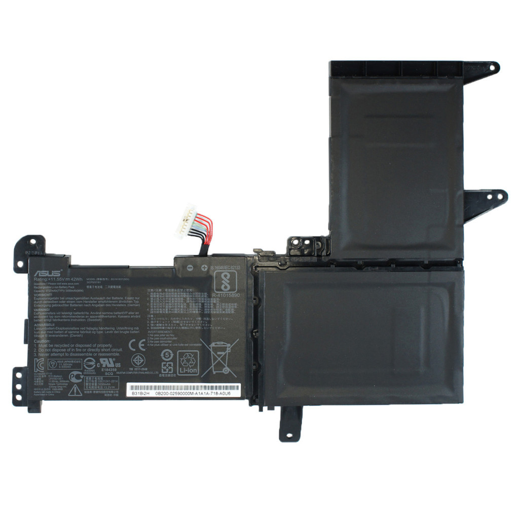 Акумулятор до ноутбука ASUS K510 B31N1637, 3653mAh (42Wh), 3cell, 11.52V, Li-ion (A47824) - зображення 1