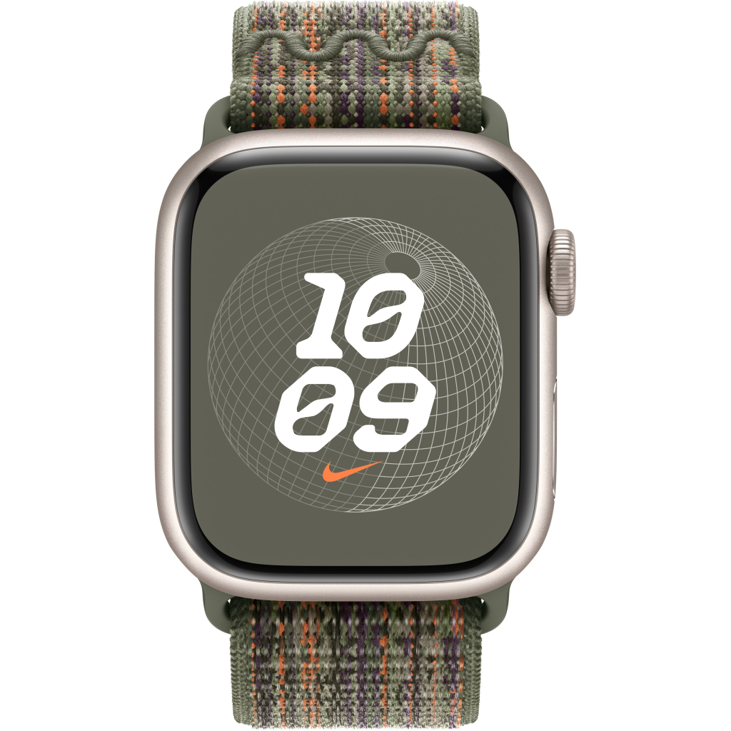 Ремінець до смарт-годинника Apple 41mm Sequoia/Orange Nike Sport Loop (MTL33ZM/A) - зображення 4