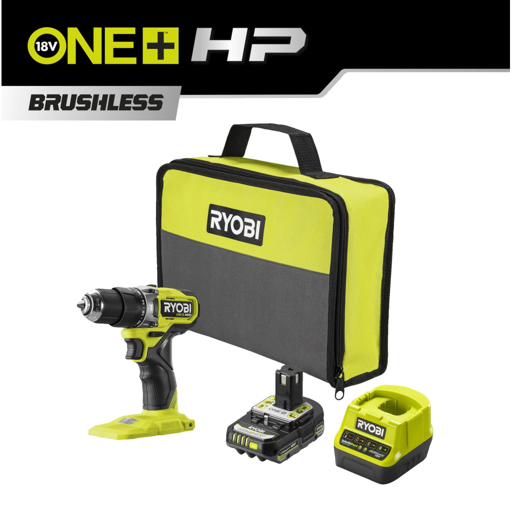 Шуруповерт Ryobi ONE+ HP RPD18C1-1C20G 18V, 1х2Ah, 60Нм, 450/1700об/хв, сумка (5133006525) - зображення 6