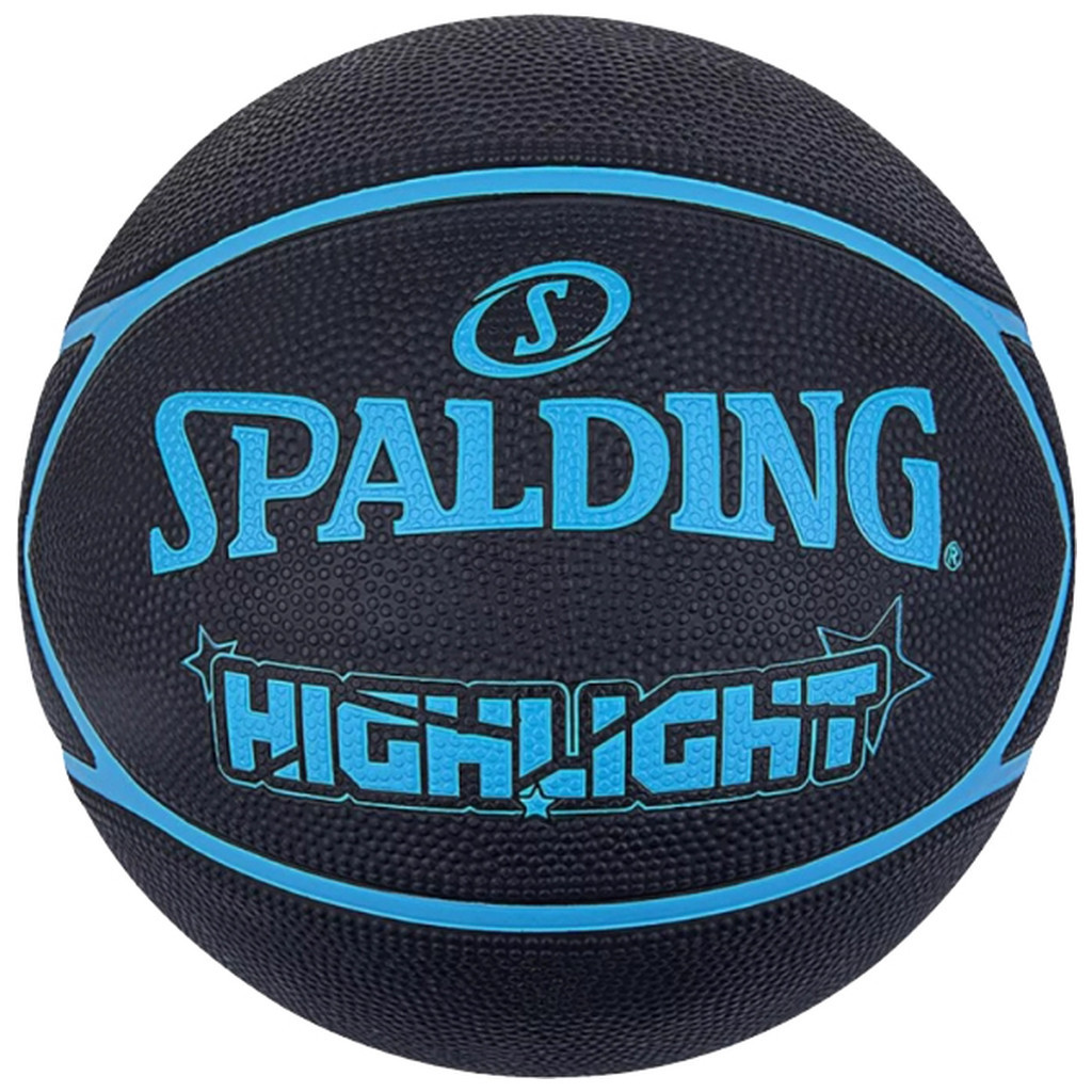 М'яч баскетбольний Spalding Highlight чорний, синій Уні 7 84356Z (689344405391) - зображення 1