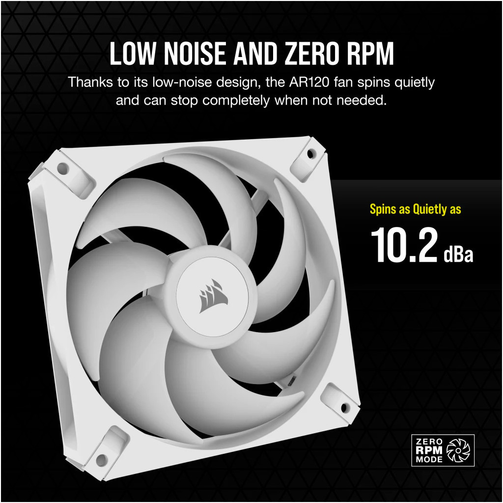 Кулер до корпусу Corsair iCUE AR120 Digital RGB 120mm PWM Fan - White (CO-9050168-WW) - зображення 10