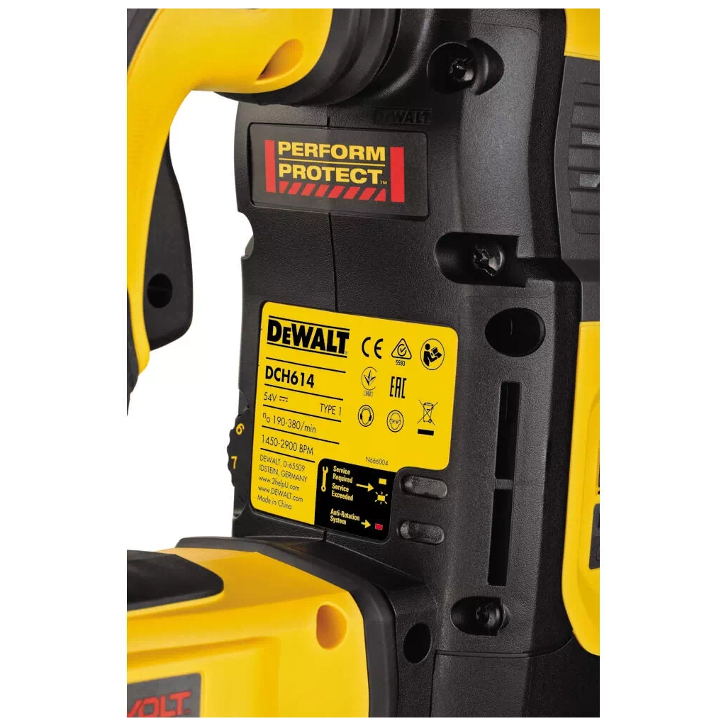 Перфоратор DeWALT безщітковий, SDS-Plus, 18 В, 2.6 Дж, 3 реж. кейс (DCH614N) - зображення 4