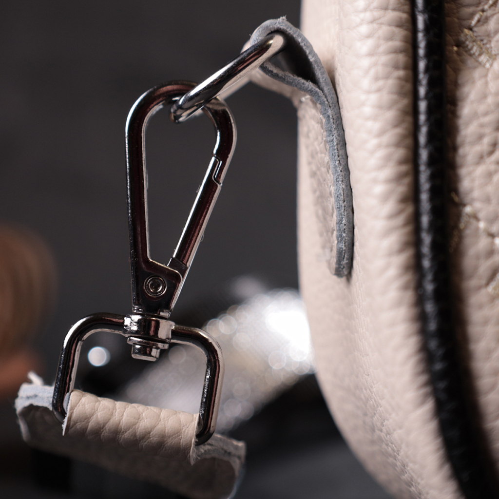 Сумка Vintage Жіноча крос-боді напівкруглого формату з натуральної шкіри Біла (22393) - зображення 10