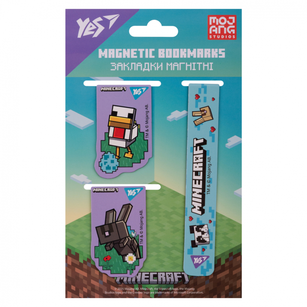 Закладки для книг Yes магнітні Minecraft Spring 3 шт (708344) - зображення 1