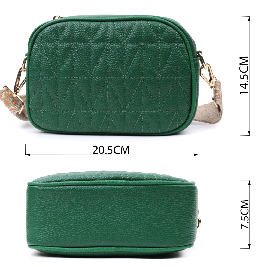 Сумка Vintage Стьобана жіноча з натуральної шкіри Зелена (22613) - зображення 3