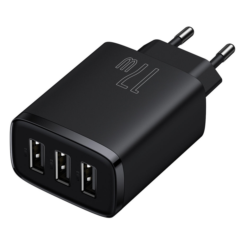 Зарядний пристрій Baseus Compact Charger 3U Black (CCXJ020101) - зображення 2