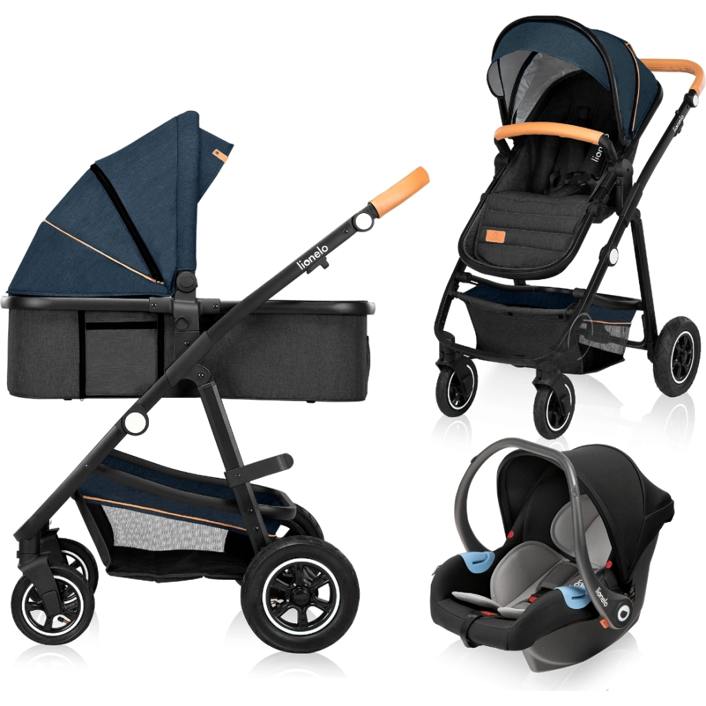 Коляска Lionelo 3 в 1 Amber Blue Navy (LO-AMBER BLUE NAVY (3in1)) - зображення 1