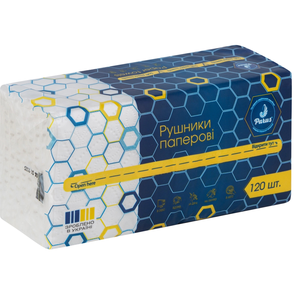 Паперові рушники Parus 2 шари 120 шт. (4820205440205) - зображення 1
