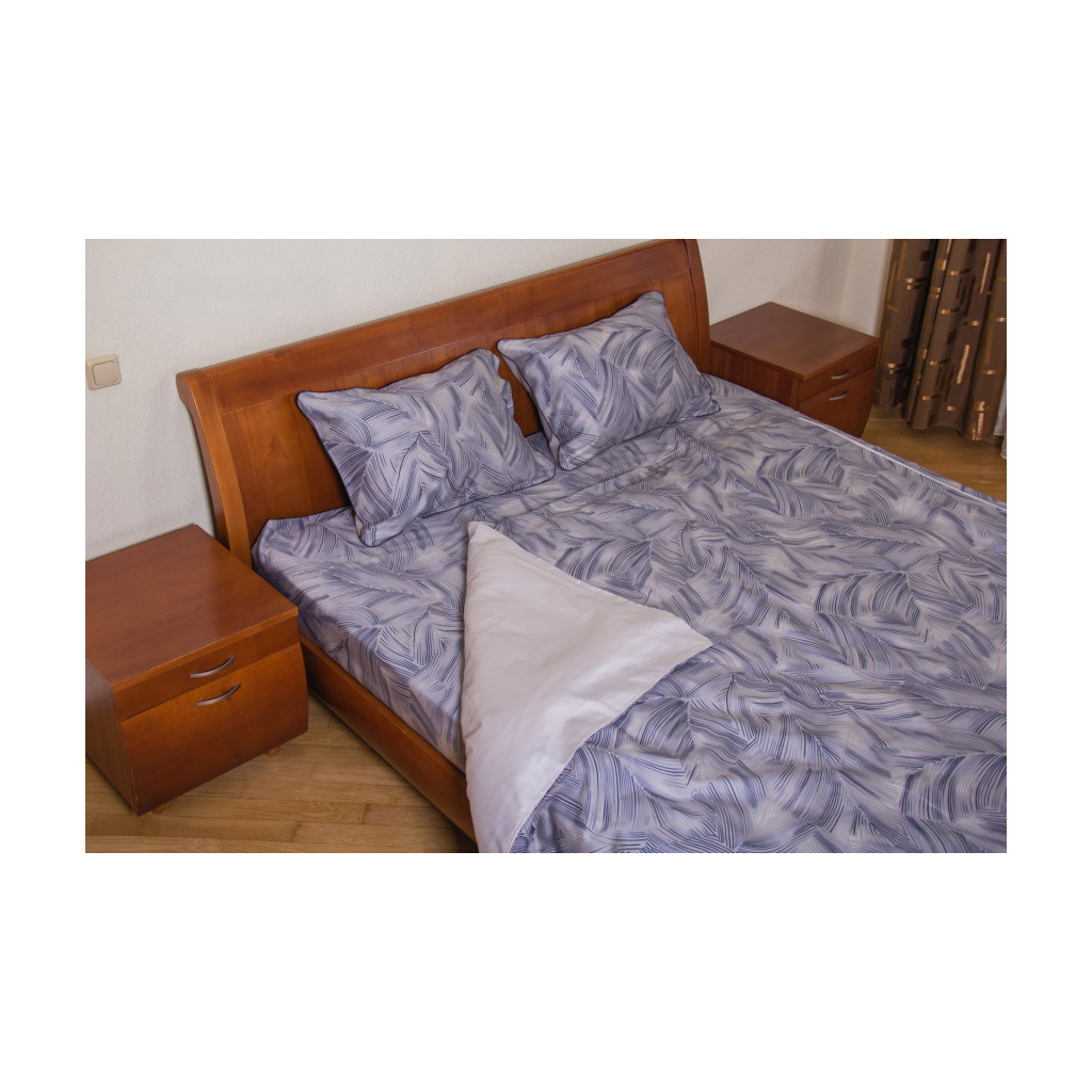 Простирадло Billerbeck ARIA сатин синьо-сіре 240х260 см (CN2116380UA2) - зображення 3