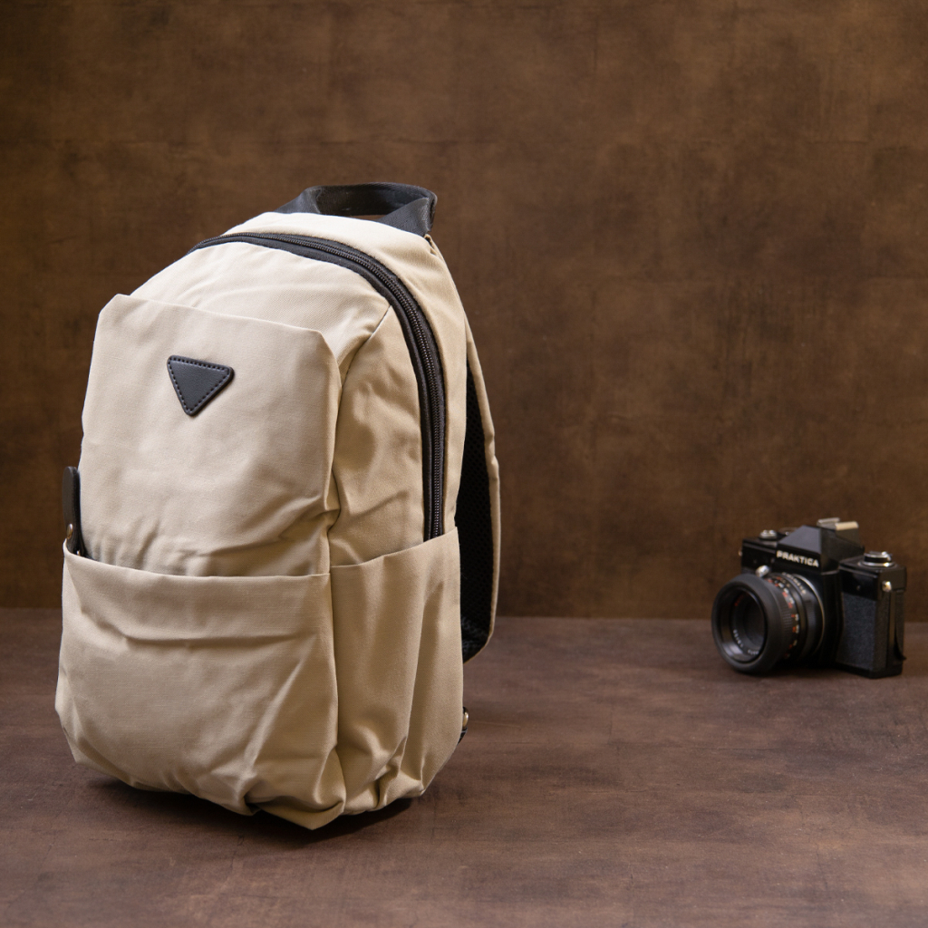 Сумка Vintage Через плече нейлон Світло-сіра (20631) - зображення 8