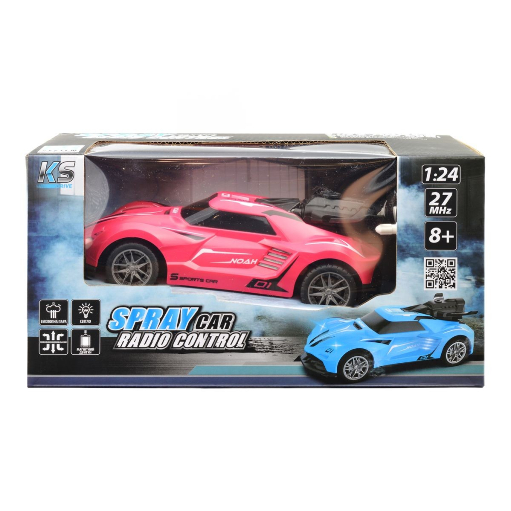 Радіокерована іграшка Sulong Toys Spray Car – Sport (рожевий, 1:24, світло, функція туман) (SL-354RHP) - зображення 6