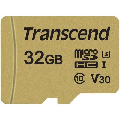 Карта пам'яті Transcend 32GB microSDHC class 10 UHS-I U3 V30 (TS32GUSD500S) - зображення 1