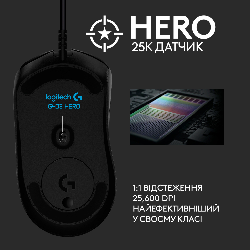 Мишка Logitech G403 Hero Black (910-005632) - изображение 6
