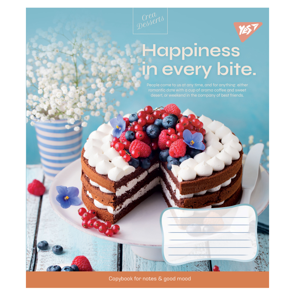 Зошит Yes А5 Desserts 96 аркушів, лінія (766506) - зображення 1