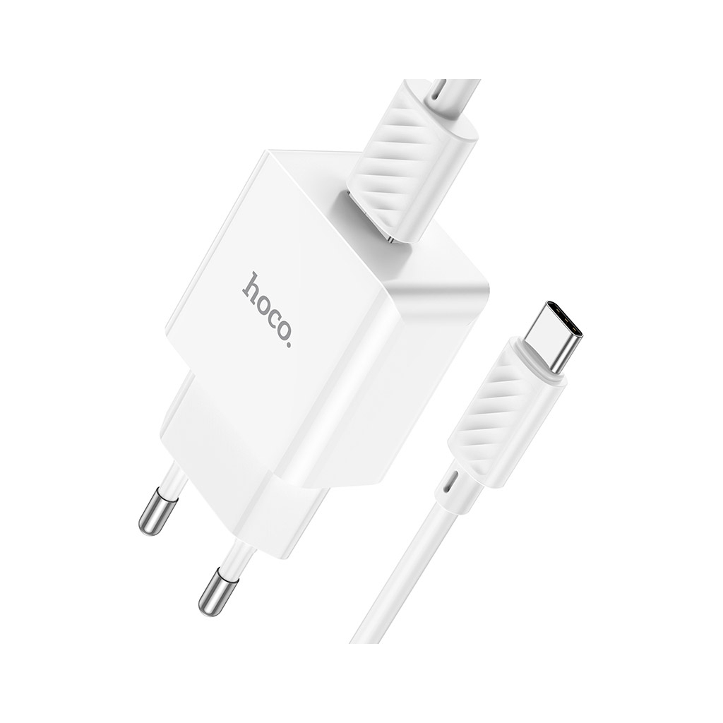 Зарядний пристрій HOCO C106A Leisure USB + cable USB to USB-C 10.5W White (6931474783912) - зображення 5