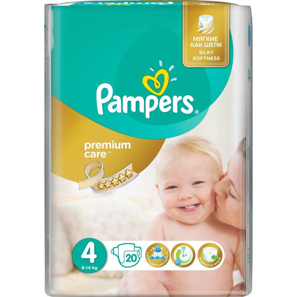 Підгузки Pampers Premium Care Maxi Розмір 4 (8-14 кг) 20 шт (4015400740698) - зображення 2