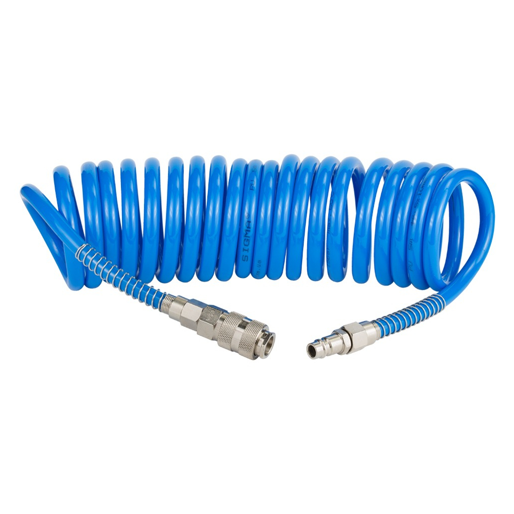 Пневматичний шланг Sigma спіральний поліуретановий (PU) 5м 6.5x10мм (7012111) - зображення 1