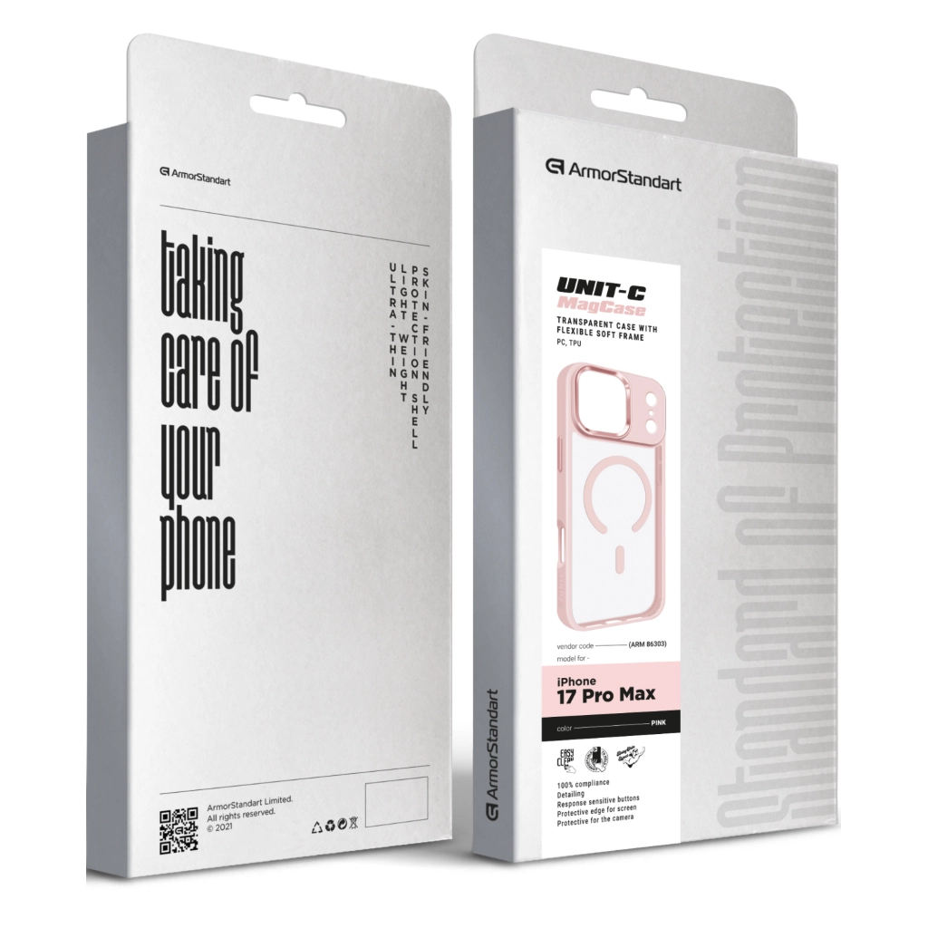 Чохол до мобільного телефона Armorstandart Unit-C MagCase Apple iPhone 17 Pro Max Pale Pink (ARM86303) - зображення 2