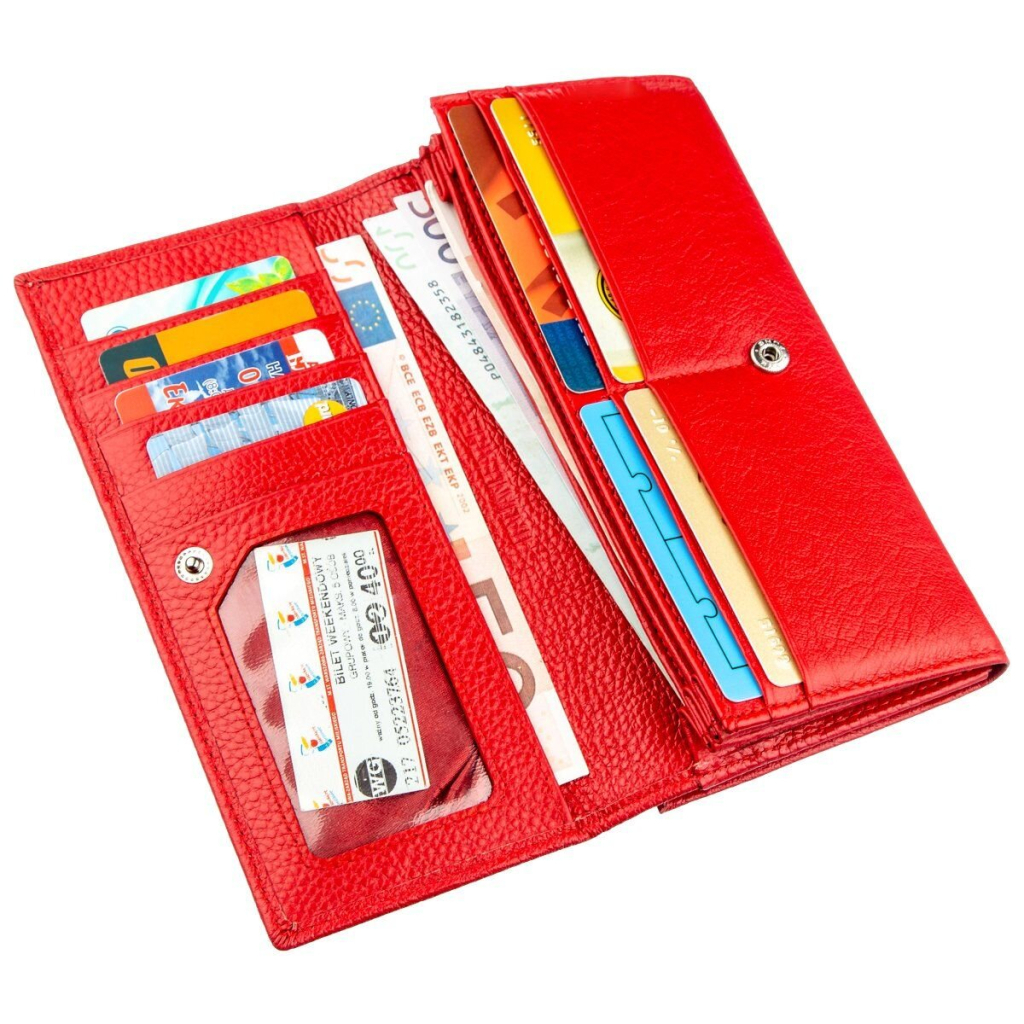 Гаманець ST Leather З монетницею на клямці Червоний (18957) - зображення 5