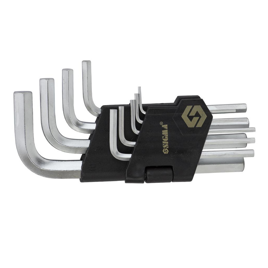 Ключ Sigma набір шестигранних 9шт 1.5-10мм CrV, короткі (4022011) - зображення 1