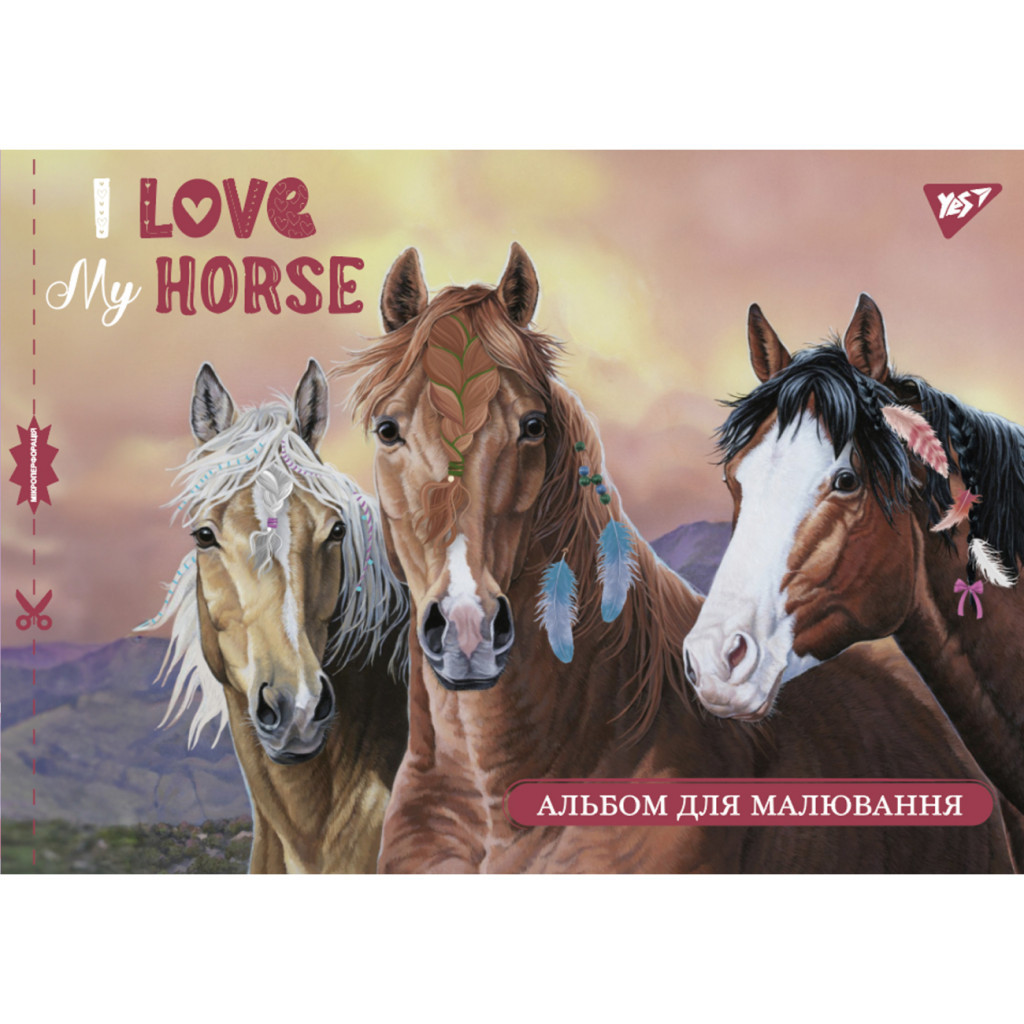 Альбом для малювання Yes А4 28л/100 скоба, з перфорацією для дівчат (130557) - изображение 1