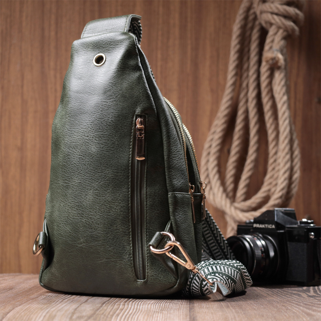 Сумка Vintage З екошкіри Зелена (22756) - зображення 10